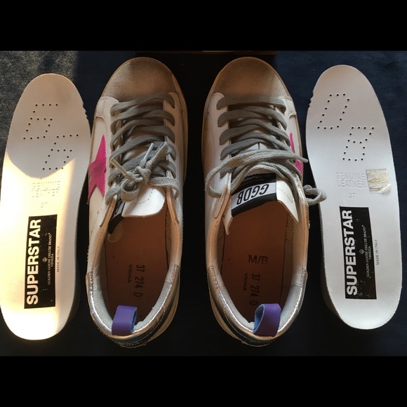 Golden Goose Superstar w Anklet White/Multi 37 NIB - Picture 7 of 8